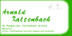 arnold kaltenbach business card